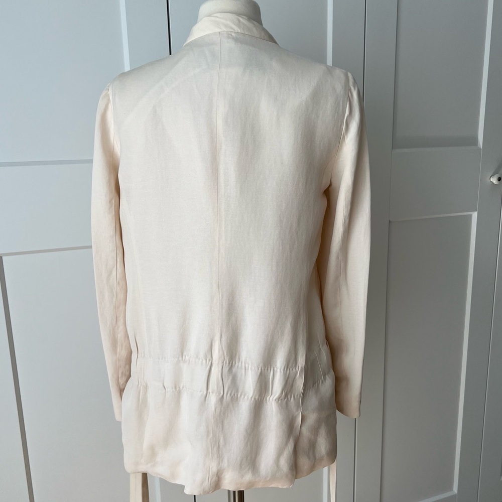 ZARA Kimono Style Jacket Blazer in Cream Cotton size Small - Picture 4 of 15